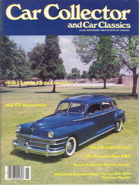 Car Collector and Car Classics November 1984 magazine back issue cover image