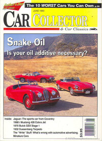 Car Collector and Car Classics June 1993 magazine back issue cover image