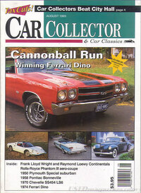 Car Collector and Car Classics August 1993 magazine back issue cover image