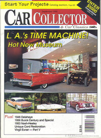 Car Collector and Car Classics September 1994 magazine back issue cover image