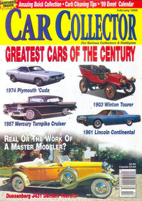 Car Collector and Car Classics February 1999 magazine back issue cover image