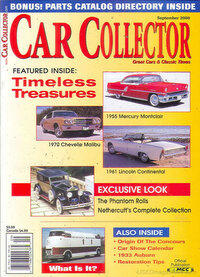Car Collector and Car Classics September 2000 magazine back issue cover image