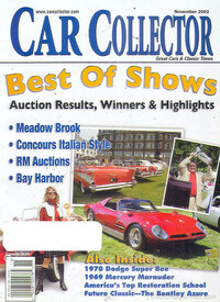 Car Collector and Car Classics November 2002 magazine back issue cover image