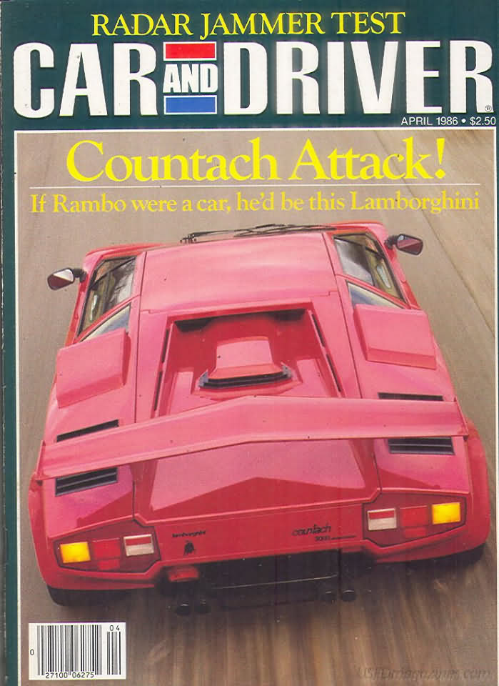Car & Driver April 1986 Magazine, Car&Driver Apr 1986