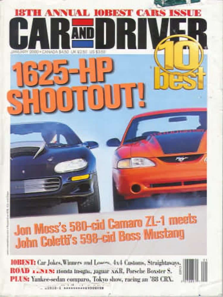 Car&Driver Jan 2000 magazine reviews