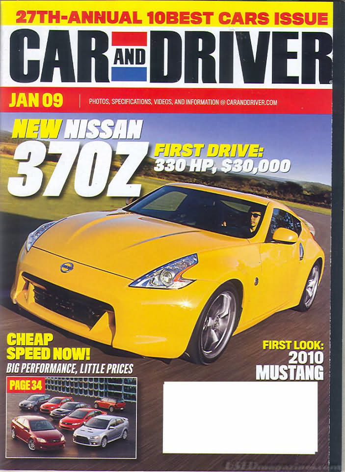 Car & Driver January 2009, , New Nissan 370Z