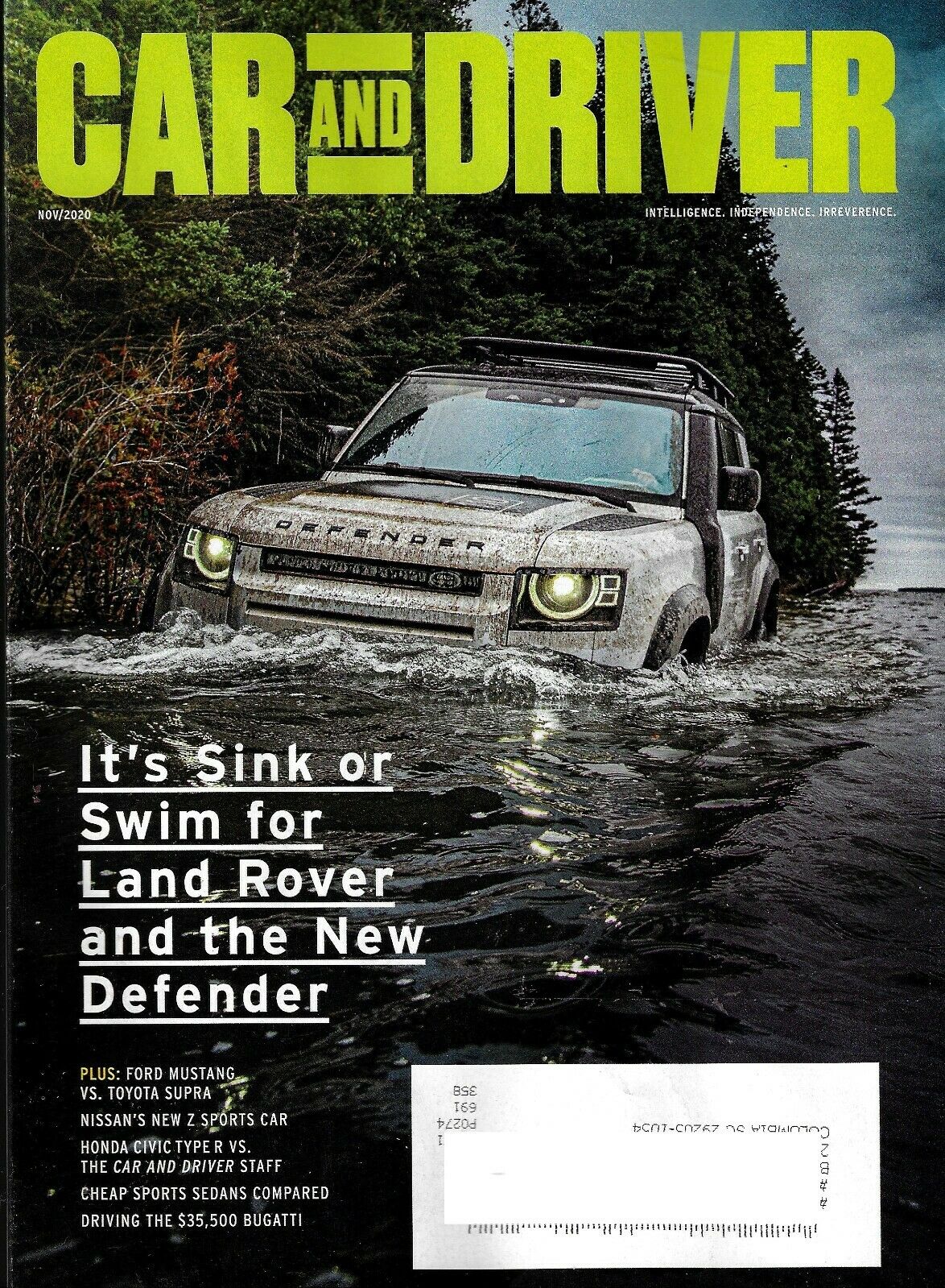 Car & Driver November 2020 magazine back issue Car & Driver magizine back copy 