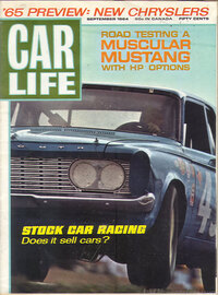 Car Life September 1964 magazine back issue cover image