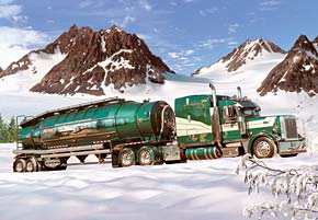 1000 pieces jigsaw puzzle by castorland, tank truck in the winter tanktruckinthewinter