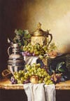 1000 pieces jigsaw puzzle by castorland, quiet life with grapes and jugs