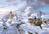 winter village, 1500 pieces jigsaw puzzle, arts paintings of winter scene,