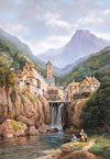 1500 puzzle, vue de kanderstein, tyrol by charles e. kuwasseg, castorland Puzzle