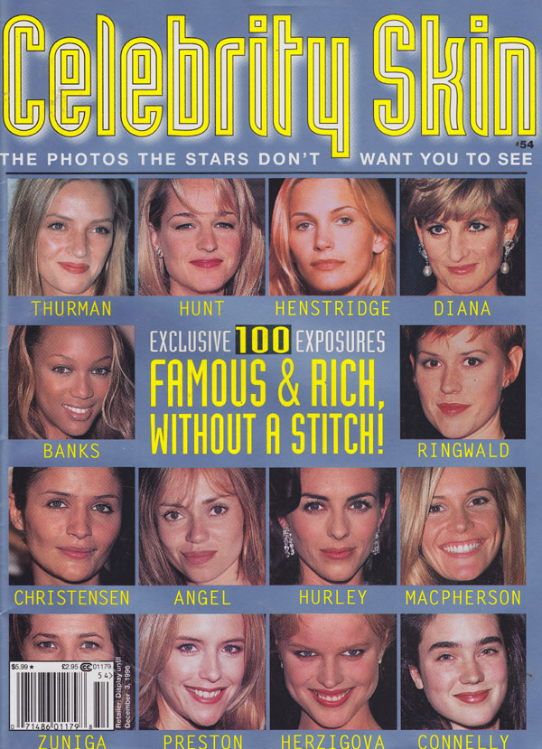 Celebrity Skin # 54, October 1996 magazine back issue Celebrity Skin magizine back copy 