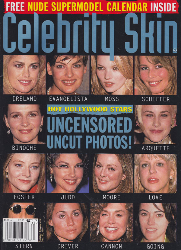 Celebrity Skin # 63, November 1997 magazine back issue Celebrity Skin magizine back copy 
