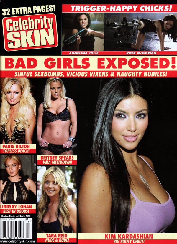 Celebrity Skin # 172, December 2007 magazine back issue Celebrity Skin magizine back copy 