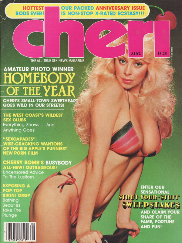 Cheri August 1983 magazine back issue Cheri magizine back copy hottest bods ever our packed anniversary issue is nonstop x rated ecstasy west costs wildest ex club
