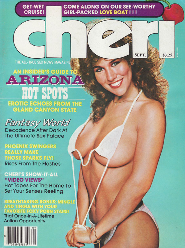 Cheri September 1983 magazine back issue Cheri magizine back copy arizona hot spots erotic echoes from the gland canyon state fantasy world decadence after dark at th