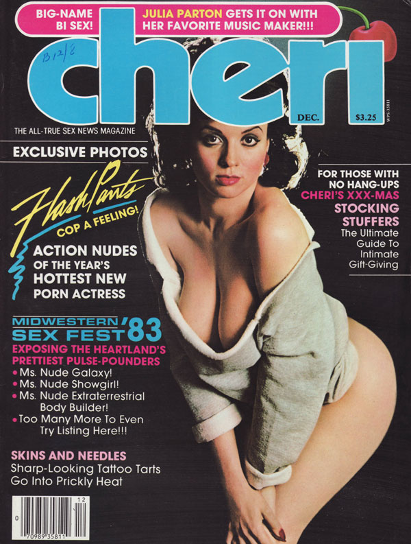 Cheri December 1983 magazine back issue Cheri magizine back copy big name bi sex Julia Parton gets it on with her favorite music maker action nudes of the years hott