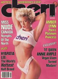 Amber Lynn magazine cover appearance Cheri International October 1986