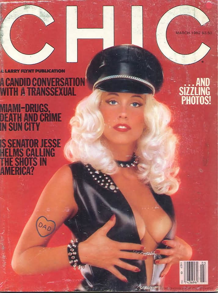Chic March 1982 magazine back issue Chic magizine back copy Chic March 1982 Adult Pornographic Magazine Back Issue Published by LFP, Larry Flynt Publications. Centerfold Margi: Alpine Attraction.