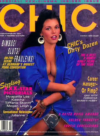 Chic March 1989 magazine back issue Chic magizine back copy Chic March 1989 Adult Pornographic Magazine Back Issue Published by LFP, Larry Flynt Publications. Covergirl Hyapatia Lee (Nude) .