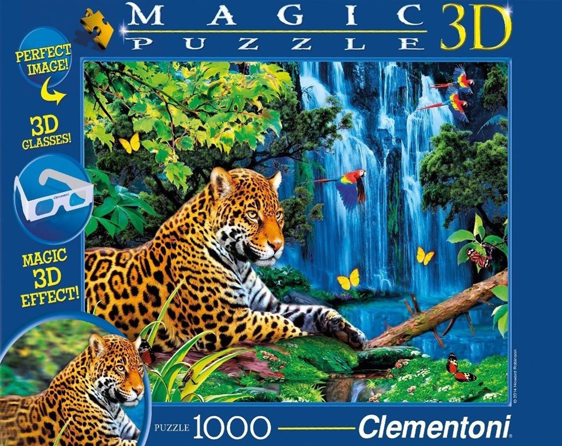 magic 3d effect with 3d glasses clementoni jigsaw puzzle 1000 piecves dino valley