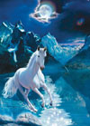 The White Stallion: Fluorescent, 1000 Piece Jigsaw Puzzle Made by Clementoni