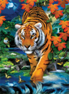 clementoni jigsaw puzzle, 1000 pieces, paintin of a tiger on the prowl by howard robinson clemen