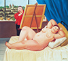 Botero Artist self portratit with nude fat female model clementoni puzzle # 393091 puzzel Puzzle