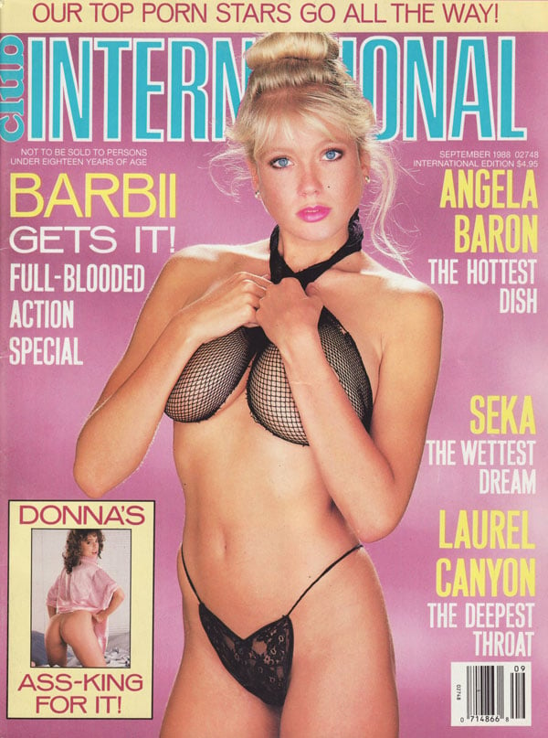 Club International September 1988 magazine back issue Club International magizine back copy our top porn stars go all the way barbii gets it full blooded action special donnas ass-king for it 