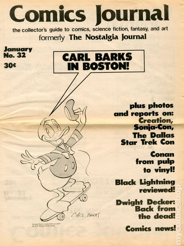 The Comics Journal # 32, January 1977 magazine back issue The Comics Journal magizine back copy 