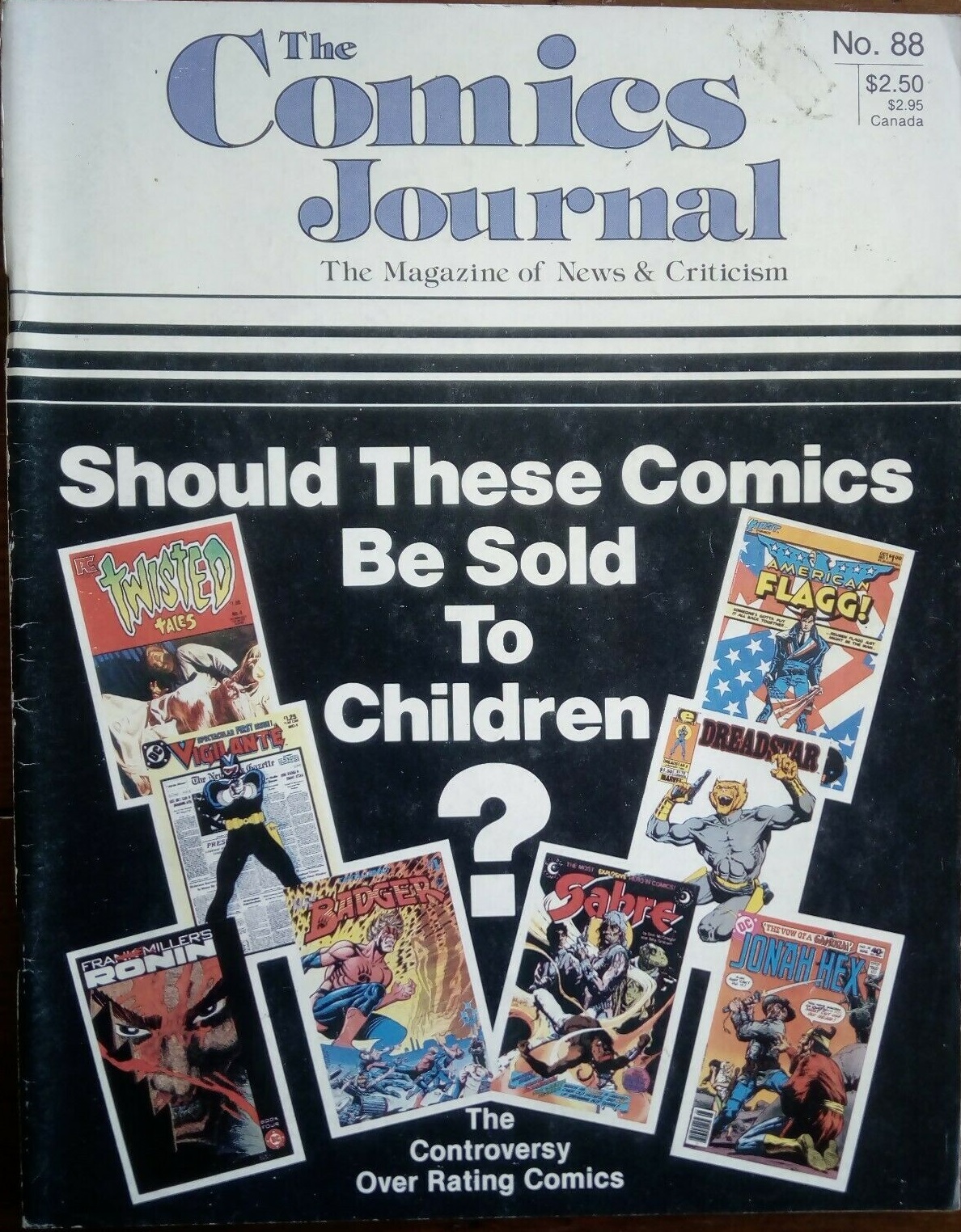 The Comics Journal # 88, January 1984 magazine back issue The Comics Journal magizine back copy 