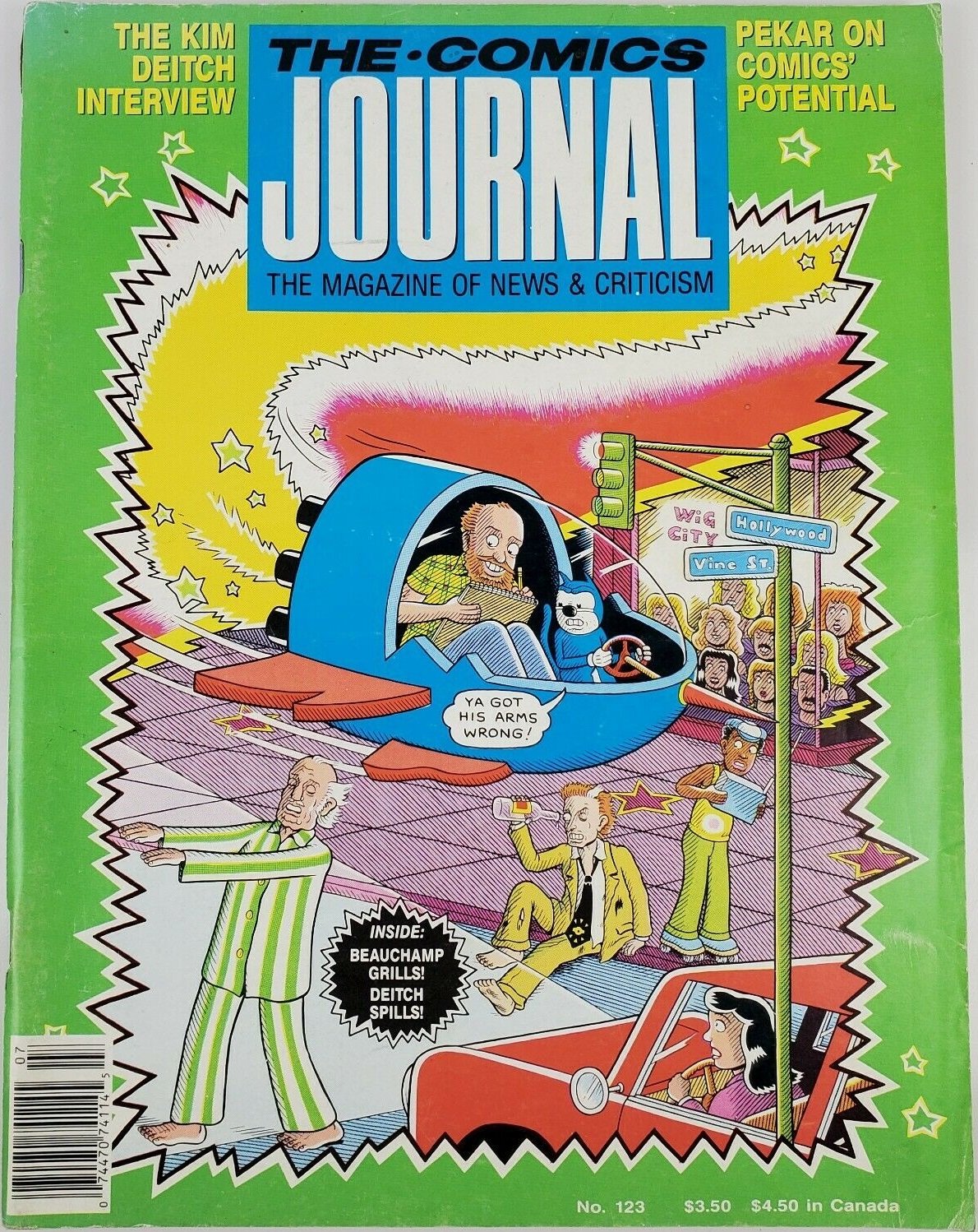 The Comics Journal # 123, July 1988 magazine back issue The Comics Journal magizine back copy 
