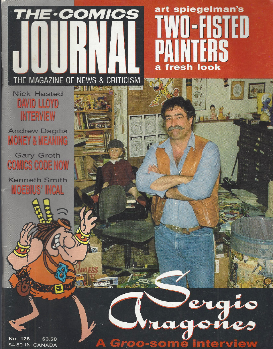 The Comics Journal # 128, April 1989 magazine back issue The Comics Journal magizine back copy 