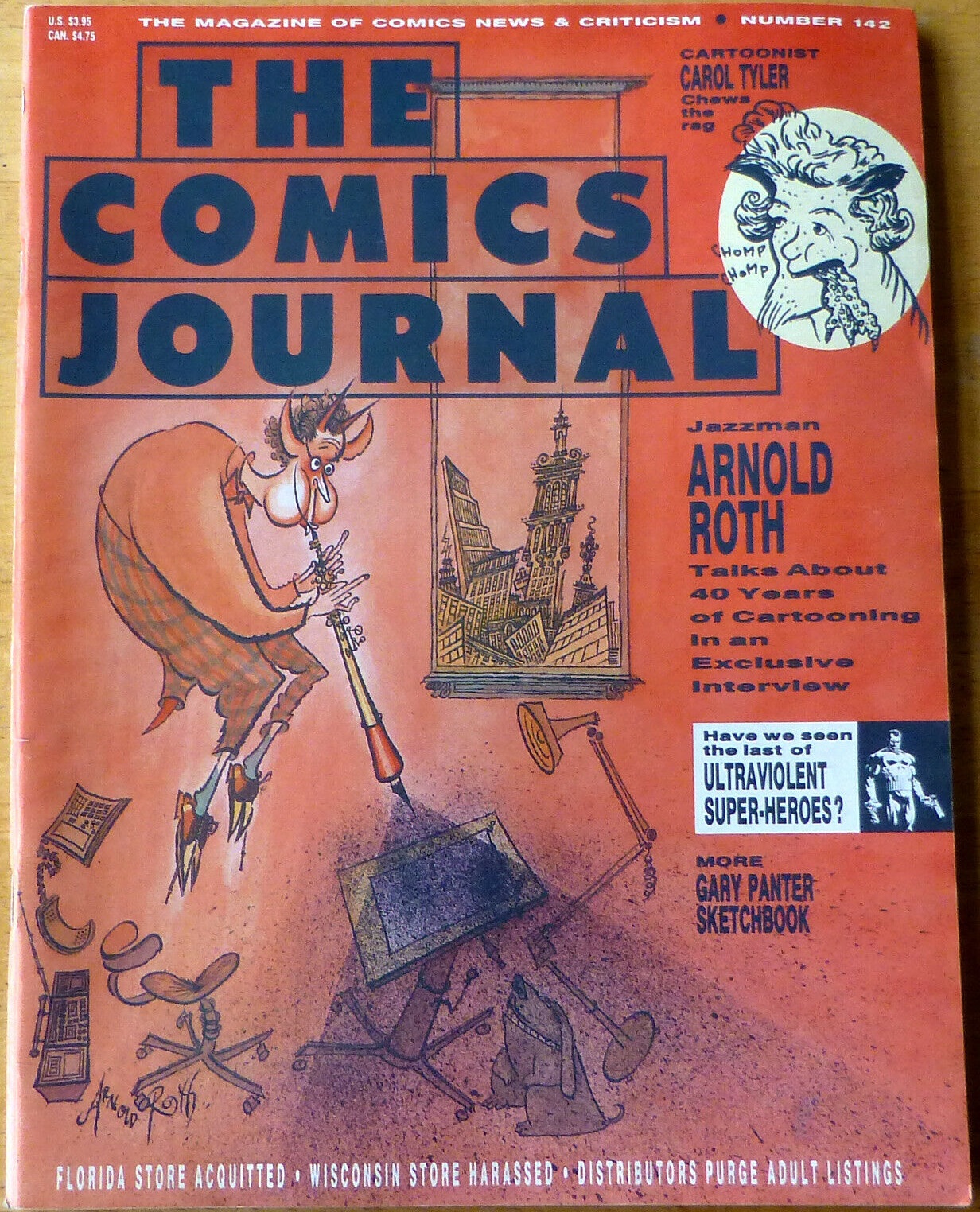 The Comics Journal # 142, June 1991 magazine back issue The Comics Journal magizine back copy 