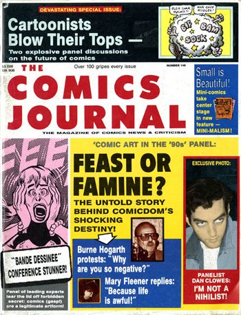 The Comics Journal # 149, March 1992 magazine back issue The Comics Journal magizine back copy 