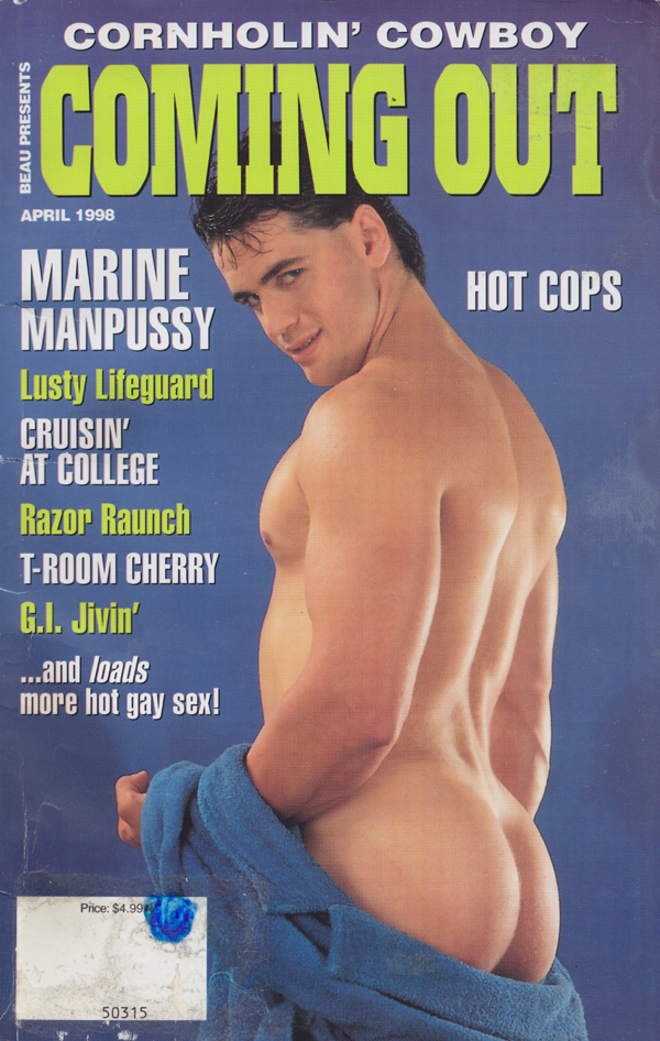 Coming Out April 1998 magazine back issue Coming Out magizine back copy Cruisin' at College,Lusty Lifeguard,Marine Manpussy,Cornholin' Cowboy, hot cops,hot, gay sex,raunch