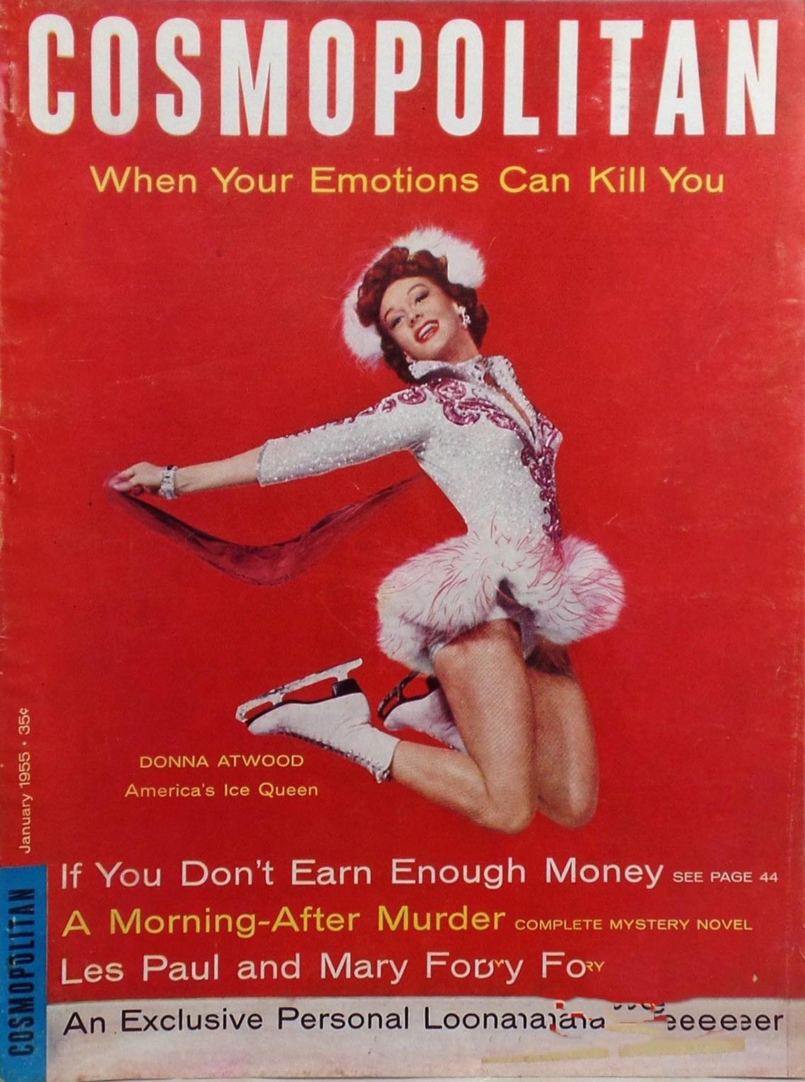 Cosmopolitan January 1955, , Covergirl Donna Atwood