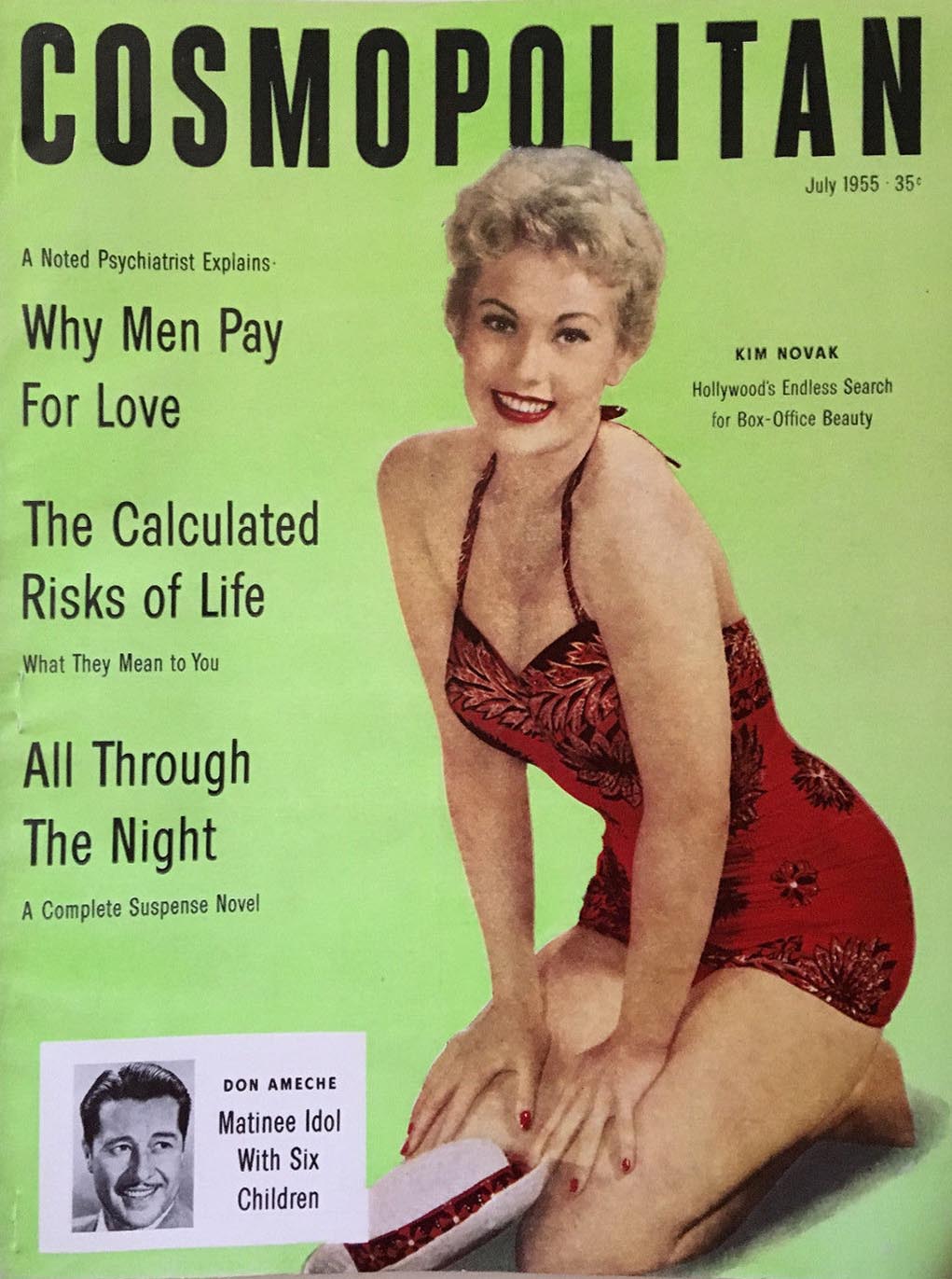 Cosmopolitan July 1955 magazine back issue Cosmopolitan magizine back copy 