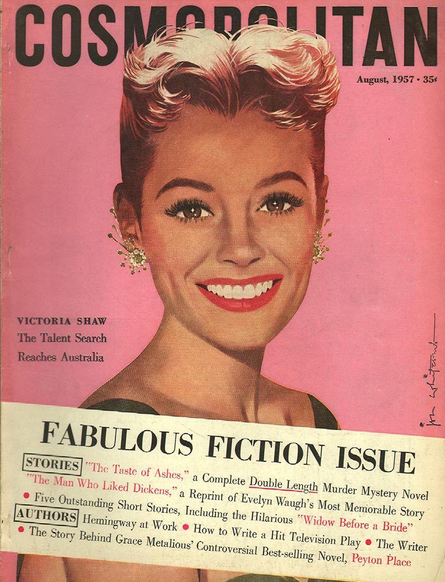 Cosmopolitan August 1957 magazine back issue Cosmopolitan magizine back copy 