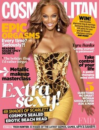 Tyra Banks magazine cover appearance Cosmopolitan South Africa December 2012