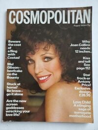 Joan Collins magazine cover appearance Cosmopolitan UK August 1984