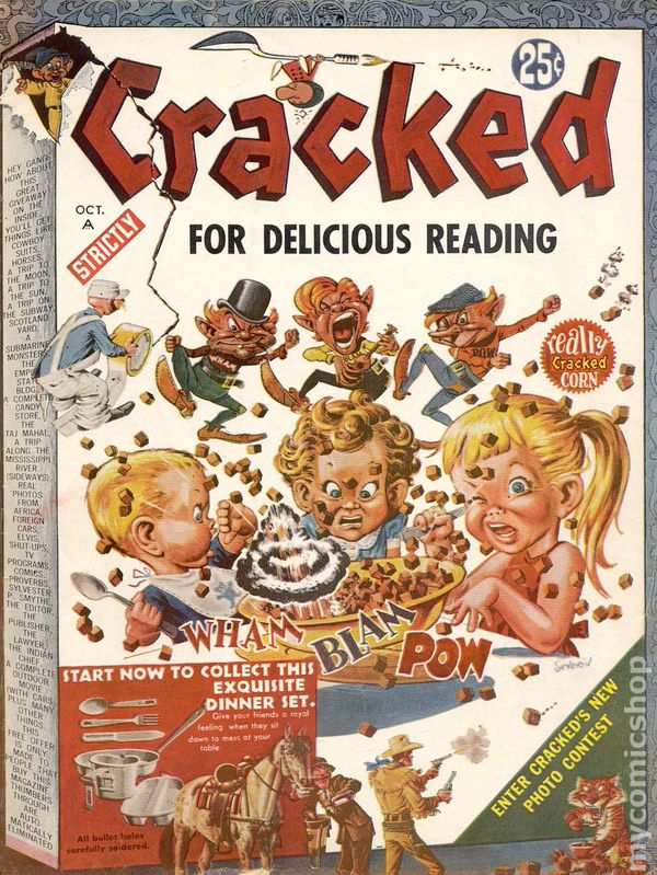 Cracked October 1958 magazine back issue Cracked magizine back copy 