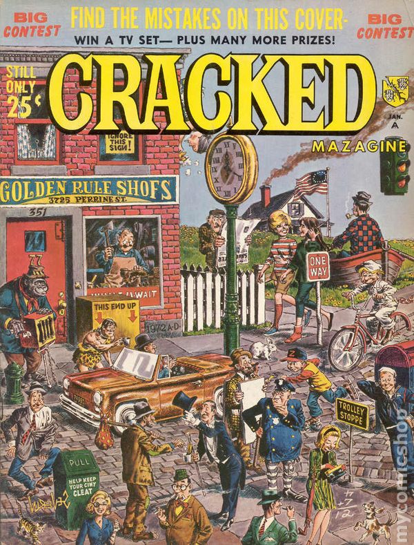 Cracked January 1966 magazine back issue Cracked magizine back copy 