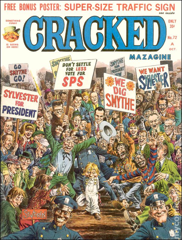 Cracked October 1968 magazine back issue Cracked magizine back copy 