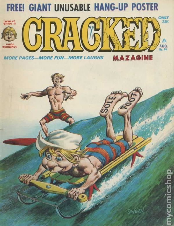 Cracked August 1970 magazine back issue Cracked magizine back copy 