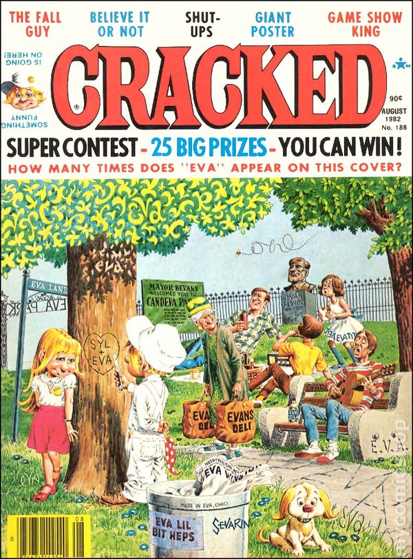 Cracked August 1982 magazine back issue Cracked magizine back copy 
