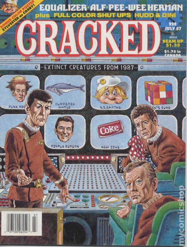 Cracked July 1987 magazine back issue Cracked magizine back copy 