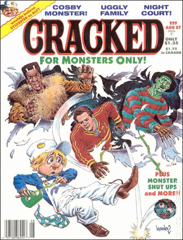 Cracked August 1987 magazine back issue Cracked magizine back copy 
