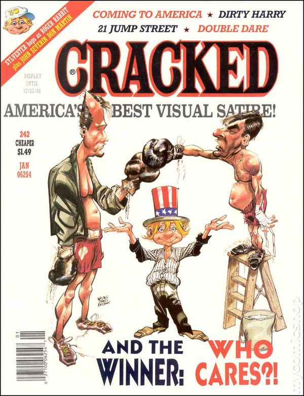 Cracked January 1989 magazine back issue Cracked magizine back copy 